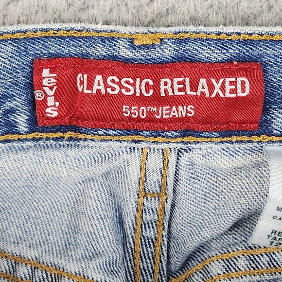 Levis 550 Jeans Womens 12 Short Misses Relaxed Fit Tapered Leg Blue Y2K Denim - Picture 9 of 13